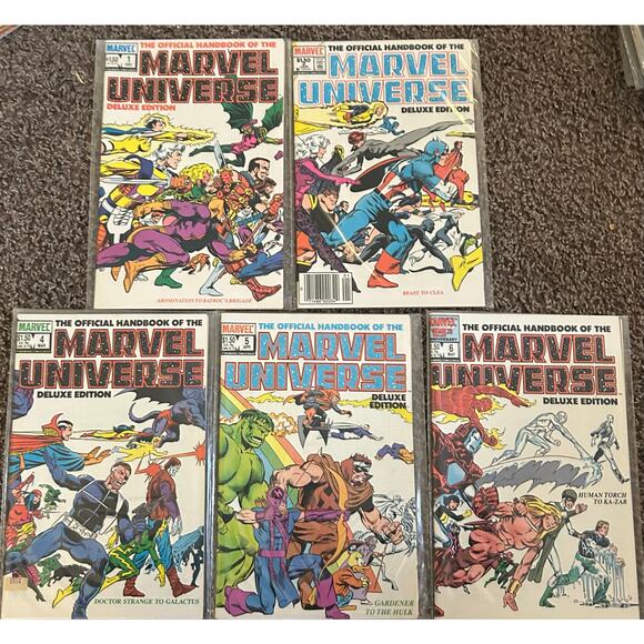 Official Handbook To The Marvel Universe #1, 2, 4, 5, 6 (1985 Marvel) Lot of 5 - Picture 1 of 9